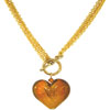 heart necklace - Golden Tone  Heart   Necklace 