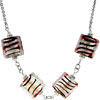 White Red Stripe Necklace