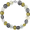 Gold And Grey Bead Murano Glass Necklace