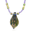 Purple And Gold Leaf Drop Necklace