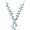 Blue Cat Eye And Murano Glass Necklace