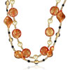 Acrylic Pearl And Red Murano Glass Necklace