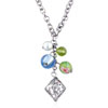 Silver Tone Chain With Murano Glass Necklace