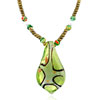 Light Green Leaf Drop Murano Glass Necklace