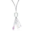 Clear Silver Foil Multi Dangle Murano Glass Necklace