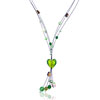 heart necklace - Pearl And Green  Heart  Murano Glass  Necklace 