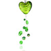 Green Heart With Black Stripes Murano Glass Necklace