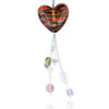 Black And Orange Heart Murano Glass Necklace