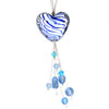 Blue Striped Heart Murano Glass Necklace