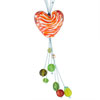 Orange Tiger Stripes Heart Murano Glass Necklace