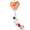 Orange And White Heart Murano Glass Necklace