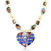 heart necklace - Silver Foil  Heart  Murano Glass  Necklace 