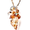 Flower With November Yellow Birthstone Necklace