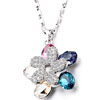 Dangle Corlorful Flower Shaped Crystal Necklace