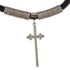 Stainless Steel Narrow Cross Choker Necklace