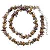 Dark Brown Semi Precious  Chip  Stone Necklace Beaded  ... 