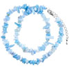 Light Blue Semi Precious Chip Stone Necklace Beaded