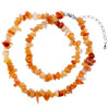 Fleshcolor Semi Precious Chip Stone Necklace Beaded