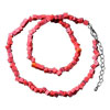 Red Semi Precious Chip Stone Necklace Beaded