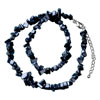 Black Semi Precious  Chip   Stone  Necklace Beaded