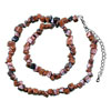 Dark Brown Semi Precious Chip Brown Stone Necklace Bead