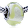  White  Spots Translucent Murano Glass European Beads