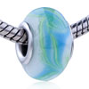 Green And Blue Flower Murano Glass European Beads