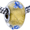  Gold  Foil White And Blue Flower Translucent Murano Glass  ... 