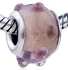 Texture  Pink  Dots Translucent  Murano   Glass  European Beads