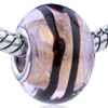 Dark Brown Circle Translucent Murano Glass European Beads