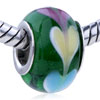 Pink Yellow And Blue Heart Linked In Circle Translucent Murano Glass European Beads