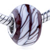 White And Brown Circle Murano Glass European Beads OP_GBD134_XML
