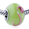 Pink Texture Letter S Murano Glass European Beads