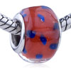 Blue Comma  Red  Translucent  Murano  Glass European Beads