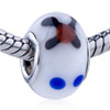 Blue Dots And Brown Cross Murano Glass European Beads