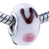  Pink   Rose  Dark Brown S Murano Glass European Beads