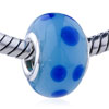  Blue  Murano Dots European Beads