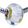  Silver   Foil  Spots Translucent  Murano   Glass  European  Beads 