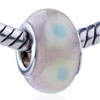 Pale Blue Dot  Light  Yellow Halo  Murano   Glass  European Beads