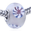 White  Red  And Blue Convex  Flower  Translucent Murano Glass  ... 