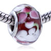 Translucent Pink Flower Murano Glass European Beads