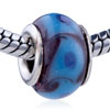 Blue Spots Murano  Glass  European Beads OP_GBD228_XML