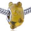 Tan Texture Dots Translucent  Murano   Glass  European Beads