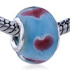Vermeil  Heart  Translucent Murano Glass European Beads