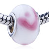 Pink Letter C Murano Glass European Beads