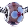 Blue And Red Texture Flower Translucent Murano Glass European Beads