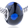 Black Blue Dots Murano  Glass  European Beads