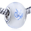 Blue Flower Translucent Jenny Murano Glass European  Beads 