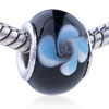  Blue   Flower  Murano Glass European Beads OP_GBD30_XML