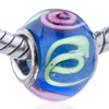  Pink  And Green Spiral Swirl  Flowers  Translucent Murano Glass  ... 